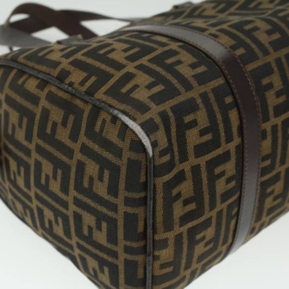 FENDI Zucca Canvas Hand Bag Brown Black Auth 36763 - Picture 16 of 16